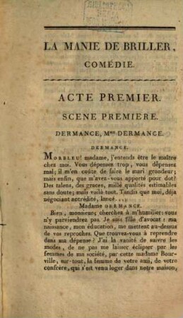 La manie de briller : comédie en 3 actes et en prose