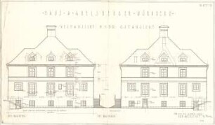 Fischer, Theodor; Nürnberg; Haus Adelsberger - Ost u. Westseite (Ansichten)