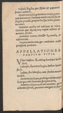 Appellationes Partium Vitis.