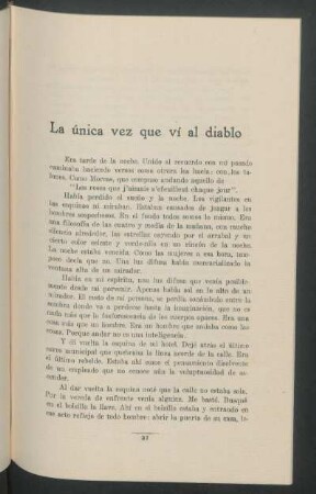 La única vez que ví al diablo