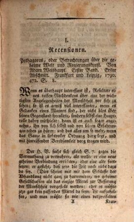 Fortgesetzte auserlesene Litteratur des katholischen Deutschlands. 1, 1. 1791