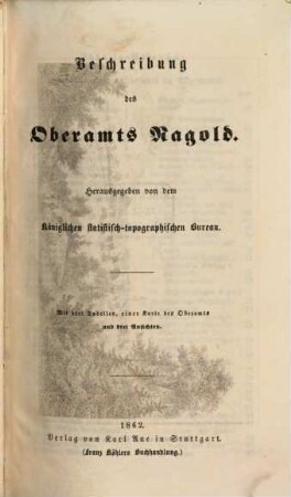 Beschreibung des Oberamts Nagold