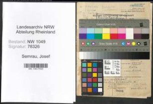 Entnazifizierung Josef Semrau , geb. 15.11.1902 (Gemeindeinspektor)