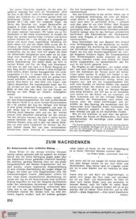 Zum Nachdenken