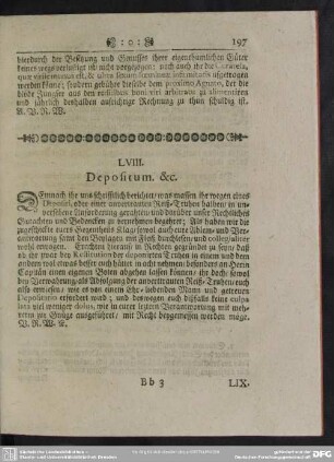 LVIII. Depositum. &c.