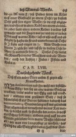 CAP. LVIII. Das sechzehende Werck.