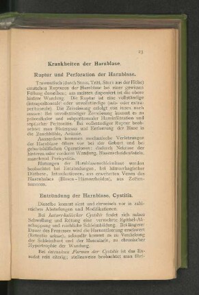 Entzündung der Harnblase, Cystitis.