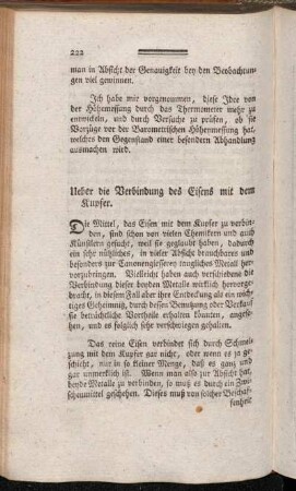 Ueber die Verbindung des Eisens mit dem Kupfer