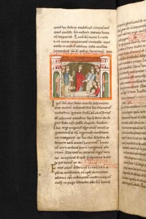 Miniatur: Hebung der Gebeine der hl. Liafwin