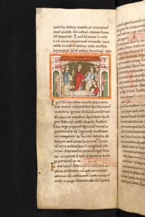 Miniatur: Hebung der Gebeine der hl. Liafwin
