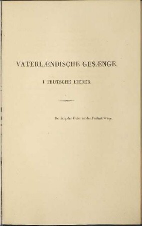 Vaterlændische Gesænge.