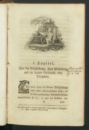 I. Kapitel: Von der Entzündung, ihrer Abtheilung, und der Geschwulst, oder Phlegmone