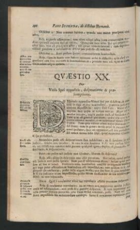 Quaestio XX. De Vitiis Spei oppositis, desperatione & praesumptione.