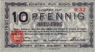 Notgeld der Stadt Köln