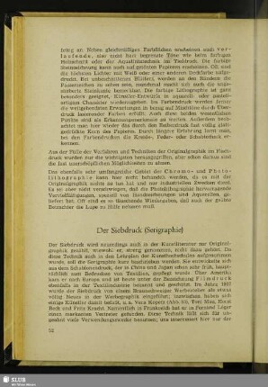 Der Siebdruck (Serigraphie)