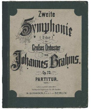 Sinfonie Nr. 2 D-Dur Op. 73, Partitur