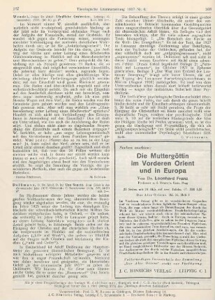 167-168 [Rezension] Deißmann, Adolf, Una Sancta