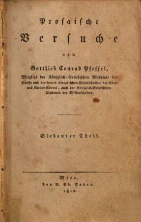 Prosaische Versuche, 7.