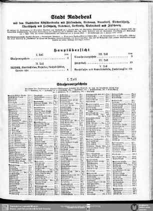 Stadt Radebeul mit den Stadtteilen Kötzschenbroda mit Fürstenhain, Lindenau, Naundorf, Niederlößnitz, Oberlößnitz mit Hoflößnitz, Radebeul, Serkowitz, Wahnsdorf und Zitzschewig