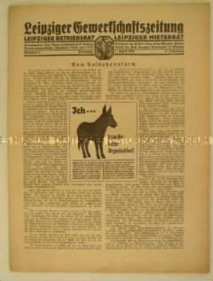Mitteilungsblatt "Leipziger Gewerkschaftszeitung" u.a. zum Arbeitsrecht