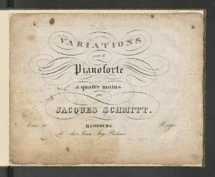 Variations pour le pianoforte à quatre mains ; Oeuv. 30