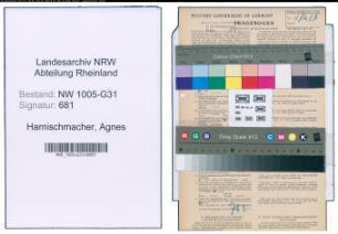 Entnazifizierung Agnes Harnischmacher , geb. 18.12.1904 (Gastwirtin)
