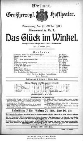 Das Glück im Winkel