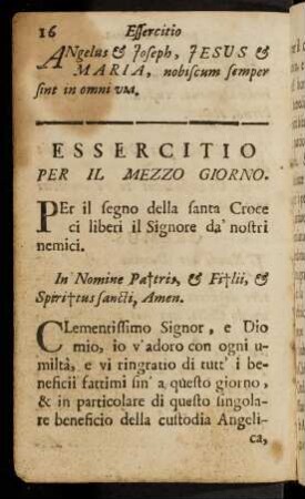 16-20, Essercitio Per Il Mezzo Giorno; ...