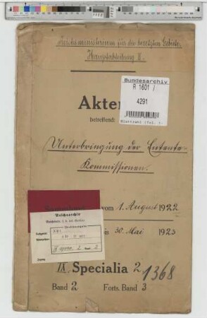 Unterbringung der Entente-Kommissionen: Bd. 2
