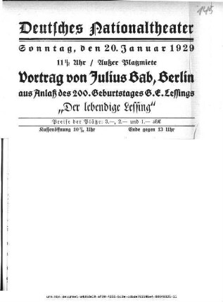 Der lebendige Lessing