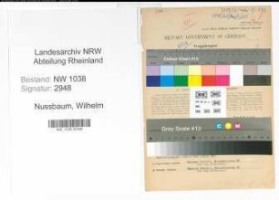 Entnazifizierung Wilhelm Nussbaum , geb. 19.10.1893 (Finanzbeamter)