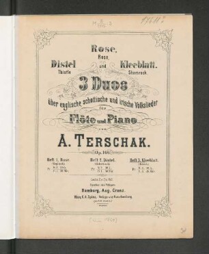 H. 3: Kleeblatt : für Flöte und Piano; op. 166