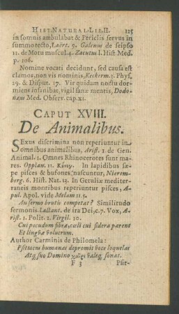 Caput XVIII. De Animalibus.