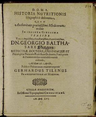 Historia Nutritionis sciagraphice delineata