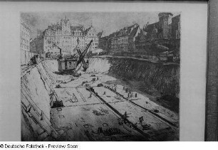 Reproduktion eines Werkes von Alfred Frank (Baustelle)