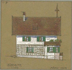 Pfann, Paul; Landhaus Zollinspektor Ed. Glück - Südseite (Ansicht)