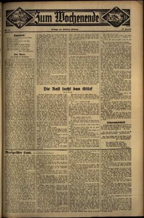 Zweite Ausgabe vom Sonntag, den 13. Januar 1935.