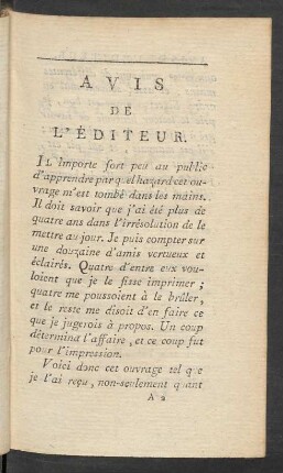 Avis De L'Éditeur