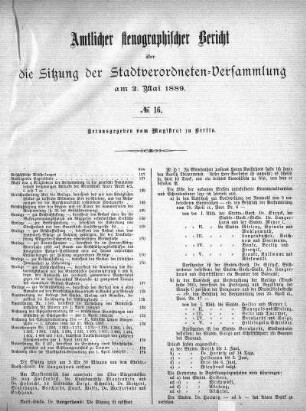 No. 16, 2. Mai 1889