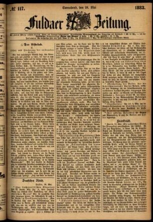 Ausgabe vom Samstag, den 26. Mai 1883.