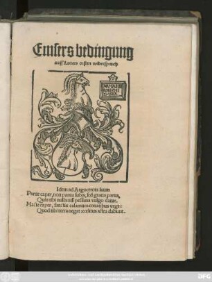 Emsers bedingung || auff Luters orsten widerspruch || ... ||