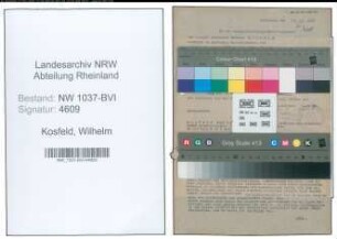 Entnazifizierung Wilhelm Kosfeld , geb. 04.06.1897 (Kaufmann)
