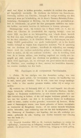 VIII. Regelingen in de overgenomen Vorstenlanden