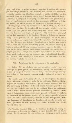 VIII. Regelingen in de overgenomen Vorstenlanden
