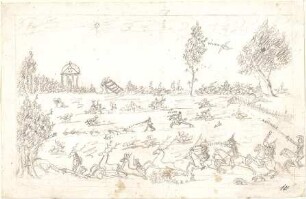 Gärtner, Friedrich von; Frühe Zeichnungen - Jagdszene "Vivat" (Studie)