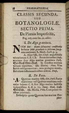 Sectio Prima. De Plantis Imperfectis, - Sectio Nona. De Herbis Umbelliferis.