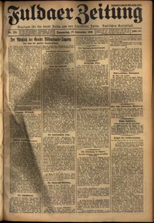 Ausgabe vom Donnerstag, den 27. September 1928.
