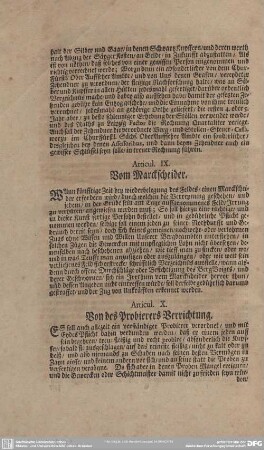 Articul IX. Vom Marckscheider.