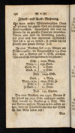 138-154, Zehend- und Accis-Rechnung. Cassierrechnung.