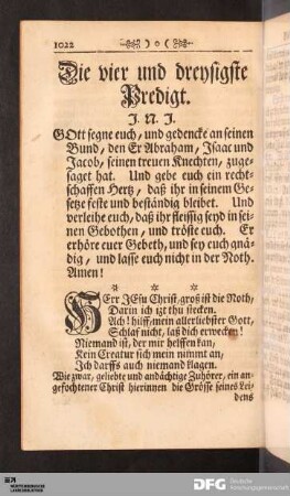 Die vier und dreysigste Predigt.